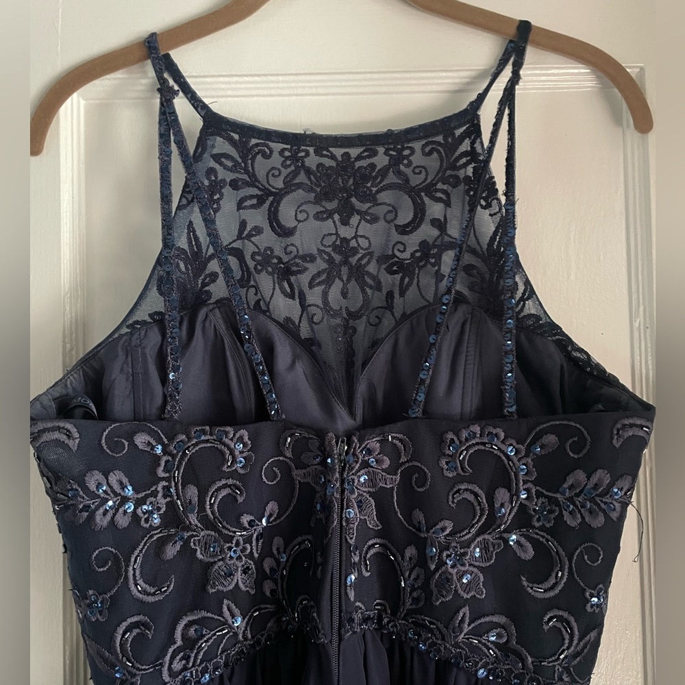 Mori Lee 21589 Navy floral embroidered Dress - Picture 4 of 6